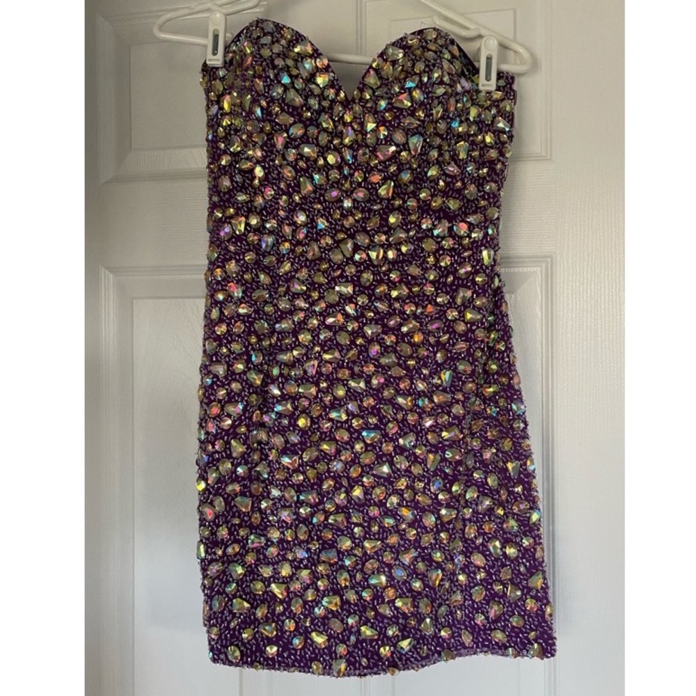 Purple Beaded Cocktail dress